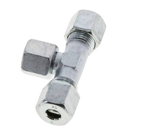 8S Acier zingué T-Shape Tee Cutting Fitting with Swivel 630 bar NBR Adjustable ISO 8434-1