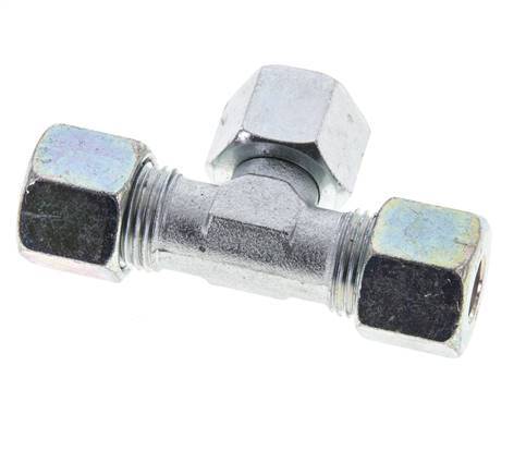 10S Zink plated Steel T-Shape Tee Cutting Fitting with Swivel 630 bar NBR Adjustable ISO 8434-1