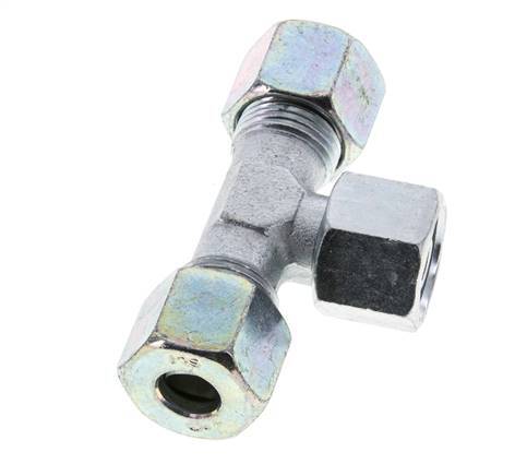 10S Acier zingué T-Shape Tee Cutting Fitting with Swivel 630 bar NBR Adjustable ISO 8434-1