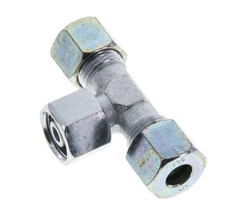 10S Acier zingué T-Shape Tee Cutting Fitting with Swivel 630 bar NBR Adjustable ISO 8434-1