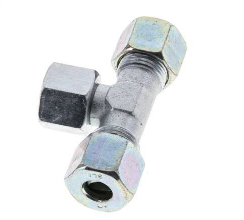 10S Acier zingué T-Shape Tee Cutting Fitting with Swivel 630 bar NBR Adjustable ISO 8434-1