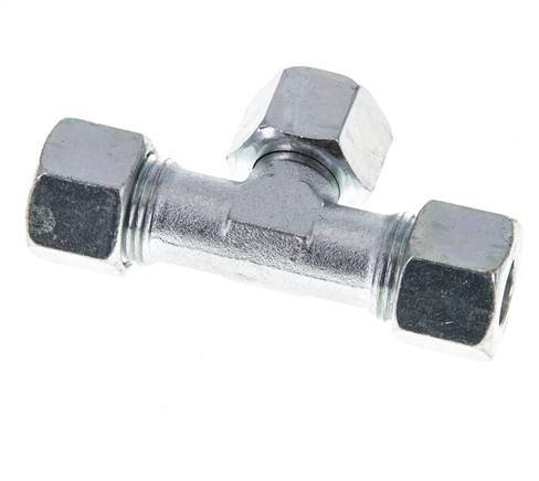 12S Acier zingué T-Shape Tee Cutting Fitting with Swivel 630 bar NBR Adjustable ISO 8434-1