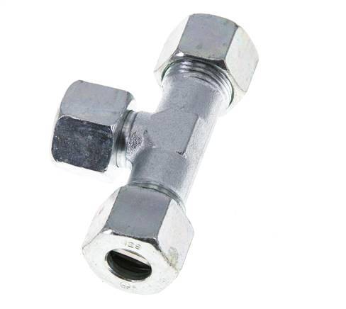 12S Acier zingué T-Shape Tee Cutting Fitting with Swivel 630 bar NBR Adjustable ISO 8434-1