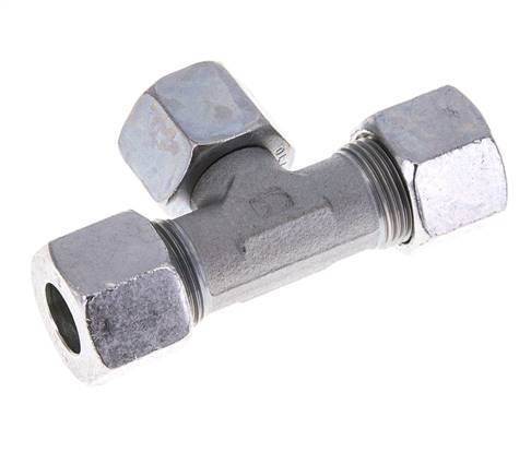 14S Acier zingué T-Shape Tee Cutting Fitting with Swivel 630 bar NBR Adjustable ISO 8434-1