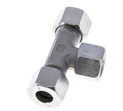 14S Acier zingué T-Shape Tee Cutting Fitting with Swivel 630 bar NBR Adjustable ISO 8434-1