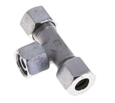 14S Acier zingué T-Shape Tee Cutting Fitting with Swivel 630 bar NBR Adjustable ISO 8434-1