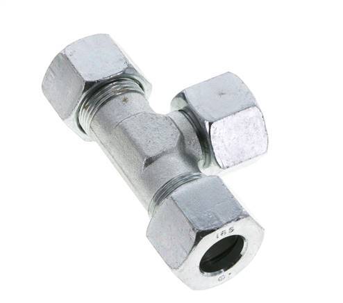 16S Acier zingué T-Shape Tee Cutting Fitting with Swivel 400 bar NBR Adjustable ISO 8434-1