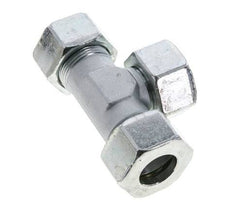 25S Acier zingué T-Shape Tee Cutting Fitting with Swivel 400 bar NBR Adjustable ISO 8434-1