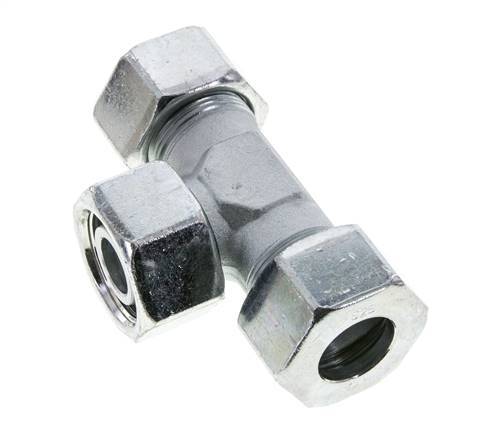 25S Acier zingué T-Shape Tee Cutting Fitting with Swivel 400 bar NBR Adjustable ISO 8434-1