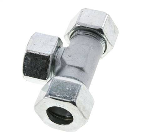 25S Acier zingué T-Shape Tee Cutting Fitting with Swivel 400 bar NBR Adjustable ISO 8434-1