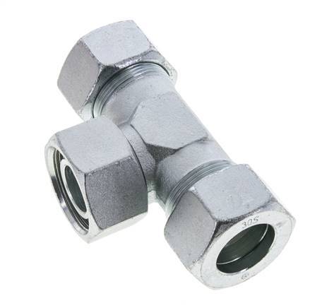 30S Acier zingué T-Shape Tee Cutting Fitting with Swivel 400 bar NBR Adjustable ISO 8434-1
