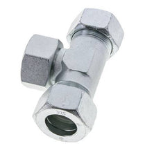 30S Acier zingué T-Shape Tee Cutting Fitting with Swivel 400 bar NBR Adjustable ISO 8434-1