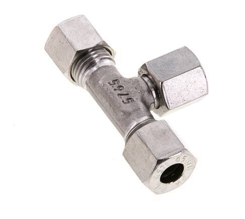 8L Stainless Steel T-Shape Tee Cutting Fitting with Swivel 315 bar FKM Adjustable ISO 8434-1
