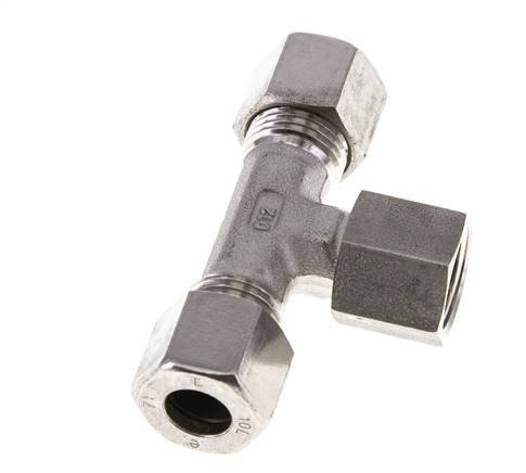 Raccord de coupe en T en acier inoxydable 10L avec pivot 315 bar FKM Réglable ISO 8434-1