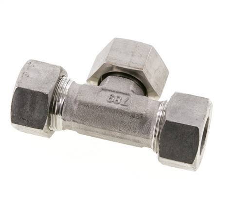 18L Stainless Steel T-Shape Tee Cutting Fitting with Swivel 315 bar FKM Adjustable ISO 8434-1