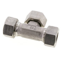 18L Stainless Steel T-Shape Tee Cutting Fitting with Swivel 315 bar FKM Adjustable ISO 8434-1
