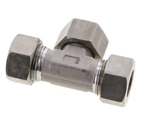 Raccord de coupe en T en acier inoxydable 22L avec pivot 160 bar FKM Réglable ISO 8434-1