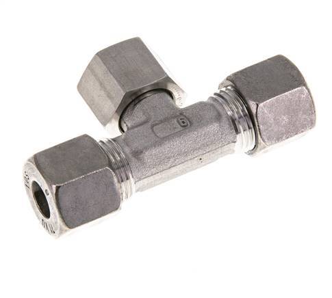 10S Stainless Steel T-Shape Tee Cutting Fitting with Swivel 630 bar FKM Adjustable ISO 8434-1