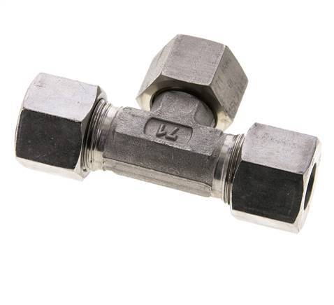 14S Stainless Steel T-Shape Tee Cutting Fitting with Swivel 630 bar FKM Adjustable ISO 8434-1
