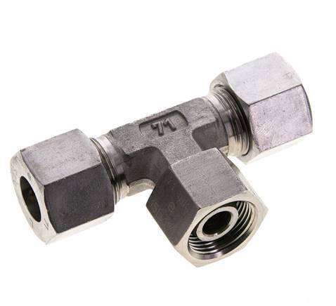 Raccord de coupe en T en acier inoxydable 14S avec raccord tournant 630 bar FKM réglable ISO 8434-1