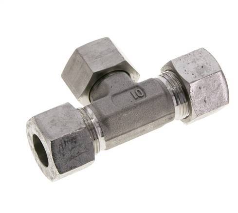 Raccord de coupe en T en acier inoxydable 16S avec raccord tournant 400 bar FKM réglable ISO 8434-1