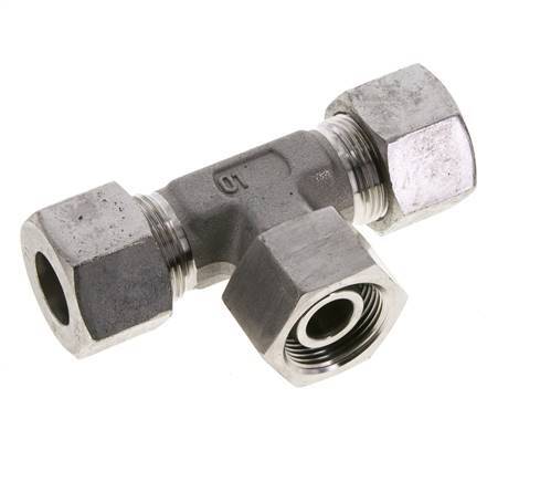 Raccord de coupe en T en acier inoxydable 16S avec raccord tournant 400 bar FKM réglable ISO 8434-1