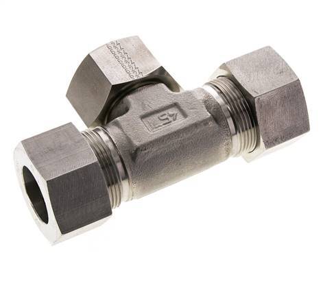 30S Stainless Steel T-Shape Tee Cutting Fitting with Swivel 400 bar FKM Adjustable ISO 8434-1