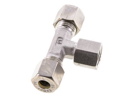 Raccord à compression en T en acier inoxydable 8L avec pivot 315 bar FKM Réglable ISO 8434-1
