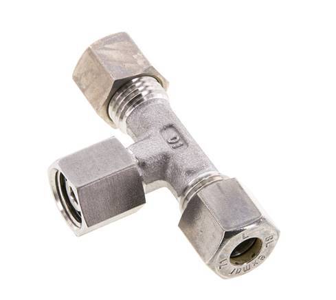 Raccord à compression en T en acier inoxydable 8L avec pivot 315 bar FKM Réglable ISO 8434-1