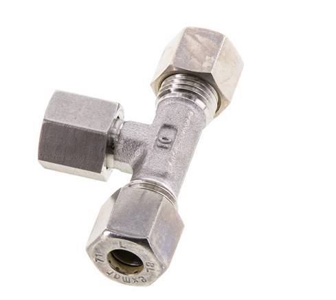 Raccord à compression en T en acier inoxydable 8L avec pivot 315 bar FKM Réglable ISO 8434-1