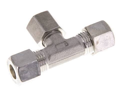 Raccord à compression en T en acier inoxydable 10L avec pivot 315 bar FKM Réglable ISO 8434-1