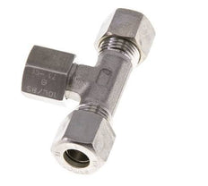 Raccord à compression en T en acier inoxydable 10L avec pivot 315 bar FKM Réglable ISO 8434-1