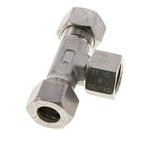 Raccord à compression en T en acier inoxydable 15L avec pivot 315 bar FKM Réglable ISO 8434-1