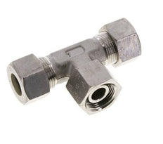 Raccord à compression en T en acier inoxydable 15L avec pivot 315 bar FKM Réglable ISO 8434-1