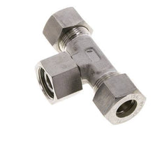 Raccord à compression en T en acier inoxydable 15L avec pivot 315 bar FKM Réglable ISO 8434-1
