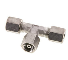 Raccord de compression en T en acier inoxydable 6S avec raccord tournant 500 bar FKM réglable ISO 8434-1