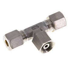 Raccord à compression en T en acier inoxydable 8S avec raccord tournant 500 bar FKM réglable ISO 8434-1