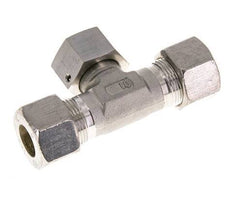 16S Acier inoxydable Té en forme de T Raccord à compression avec émerillon 400 bar FKM Ajustable ISO 8434-1