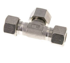 16S Acier inoxydable Té en forme de T Raccord à compression avec émerillon 400 bar FKM Ajustable ISO 8434-1