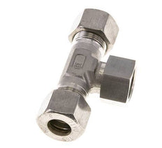 16S Acier inoxydable Té en forme de T Raccord à compression avec émerillon 400 bar FKM Ajustable ISO 8434-1