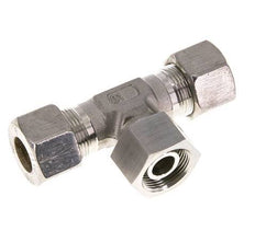 16S Acier inoxydable Té en forme de T Raccord à compression avec émerillon 400 bar FKM Ajustable ISO 8434-1
