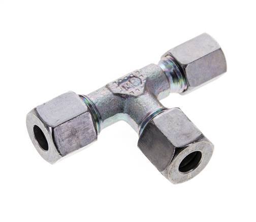 6L & 8L Zink Plated Steel Right Angle Tee Cutting Fitting 315 bar ISO 8434-1