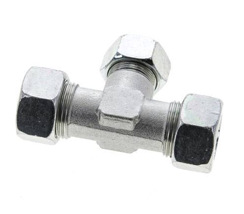 18L & 22L Zink plated Steel T-Shape Tee Cutting Fitting 160 bar ISO 8434-1