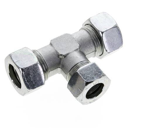 18L & 22L Zink plated Steel T-Shape Tee Cutting Fitting 160 bar ISO 8434-1