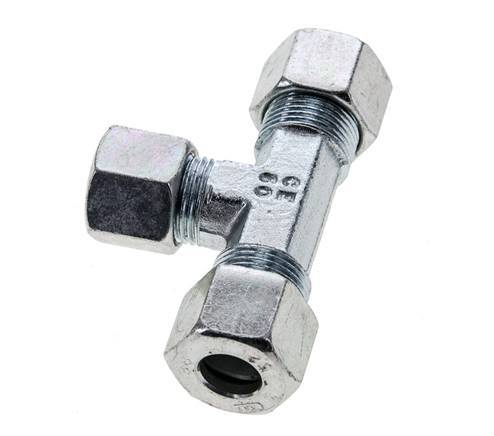 10S & 12S Zink plated Steel T-Shape Tee Cutting Fitting 630 bar ISO 8434-1