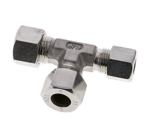 10L & 12L Stainless Steel Right Angle Tee Cutting Fitting 315 bar ISO 8434-1