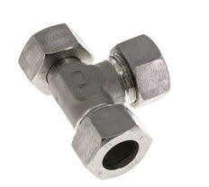 Raccord de coupe en T à angle droit en acier inoxydable 22L avec pivot 160 bar réglable ISO 8434-1
