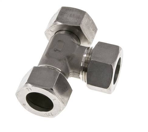 Raccord de coupe en T à angle droit en acier inoxydable 22L avec pivot 160 bar réglable ISO 8434-1