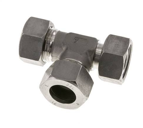 Raccord de coupe en T à angle droit en acier inoxydable 22L avec pivot 160 bar réglable ISO 8434-1