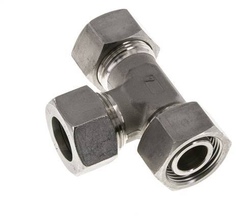 Raccord de coupe en T à angle droit en acier inoxydable 22L avec pivot 160 bar réglable ISO 8434-1